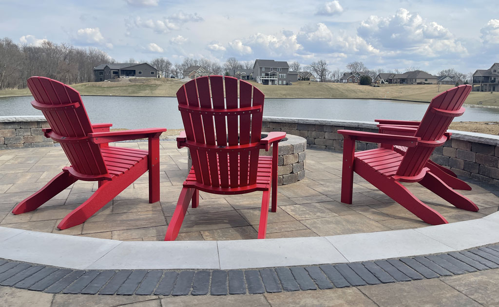 Monticello IL Colorful Outdoor Furniture Poly Adirondack Chairs by Cardinal Patio