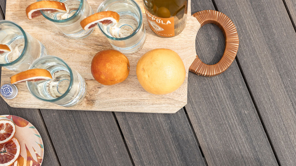 Luxury poly table planks with wood finish.