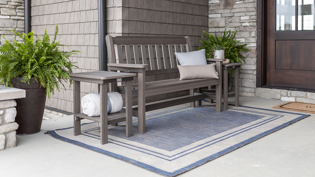 Quality poly bench in wood texture. 